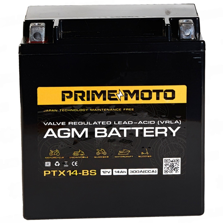 Батарея аккумуляторная PRIME YTX14-BS 12 Ah